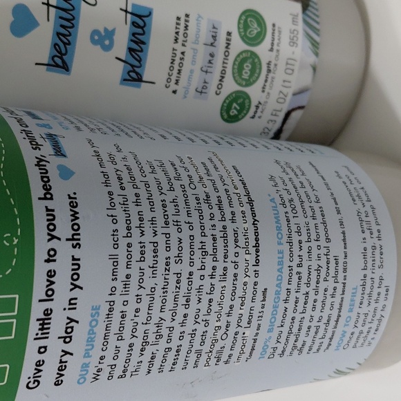 BEAUTY & PLANET X2 Coconut Water Conditioner refill = 4 Regular Bottles - Picture 3 of 4